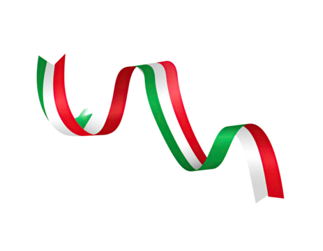 Waving Italian ribbon on black