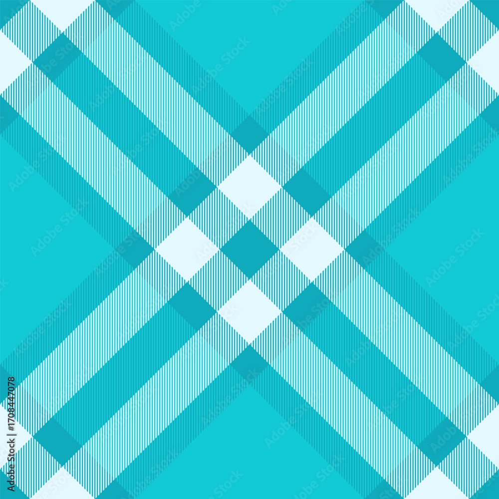 Aufkleber classic plaid pattern in cool aqua tones. textile design with intersecting stripes and checks create