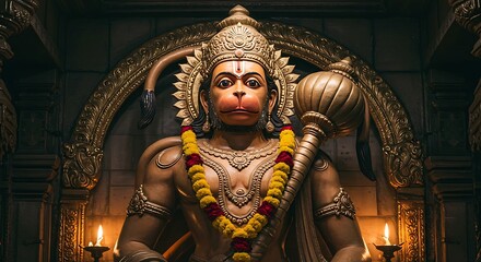 Fototapeta premium Monkey god statue detailed closeup