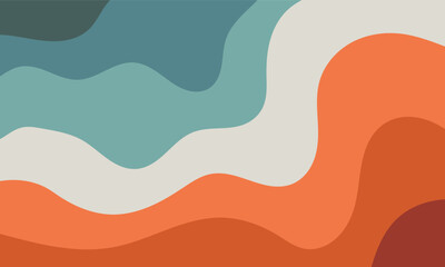 abstract blue orange wavy lines background. abstract beach illustration.