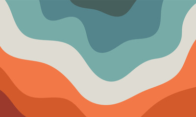 abstract blue orange wavy lines background. abstract beach illustration.