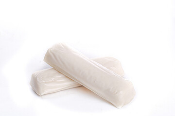 Ningbo White Rice Cakes Traditional Chinese Food on White Background