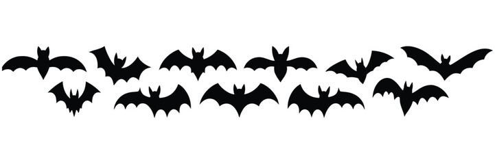 Silhouettes of flying bats for Halloween decoration
