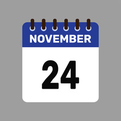 calendar with november 24 icon vector reminder for important deadlines and special events this autumn season