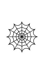 Illustration of a symmetrical spider web on transparent background