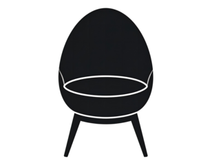 Silhouette of an egg-shaped chair