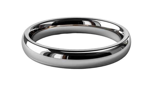 Sleek, polished metal ring
