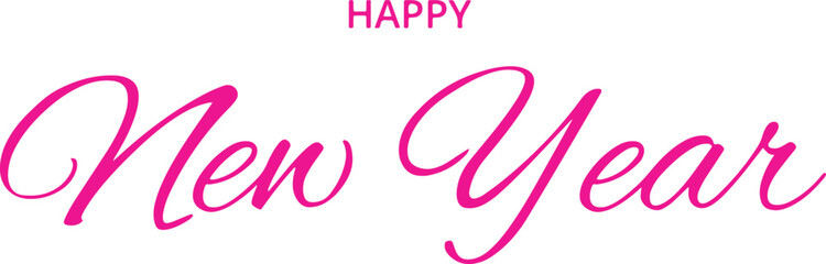 Happy New Year 2026 handwritten lettering, holiday calligraphy design for greeting cards and posters
