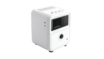 White compact audio device with display