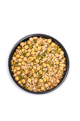 Assorted Grains Cereals and Legumes Mix in Black Bowl - Healthy Protein Sources Collection