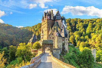 Eltz Castle is a medieval castle nestled in the hills above the Moselle between Koblenz and Trier, Germany.
