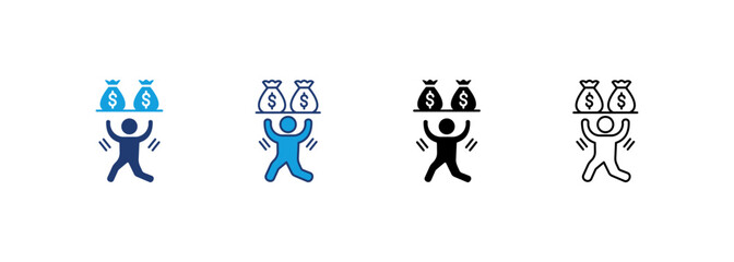 Debt Icon Set Multiple Style Collection