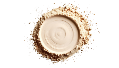 Light beige powder in a circular design