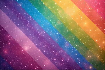 Obraz premium Vibrant diagonal rainbow spectrum with sparkling glitter effects and subtle bokeh