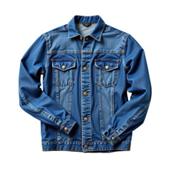 Fashion Event Stylish Folded Blue Denim Jacket Urban Setting Apparel Photography Casual Vibe Isolated on transparent background	