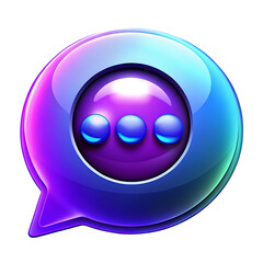 Glossy Chat Bubble with Ellipsis Icon