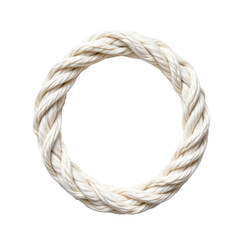Creating Unique Decorative Elements with One White Cotton Rope Home Photography Studio Top Down View Isolated on transparent background	