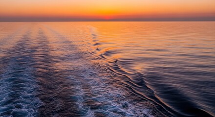 Ocean Sunset - Serene Waters and Golden Sky.