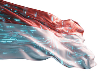 Digital flag, waving, technology