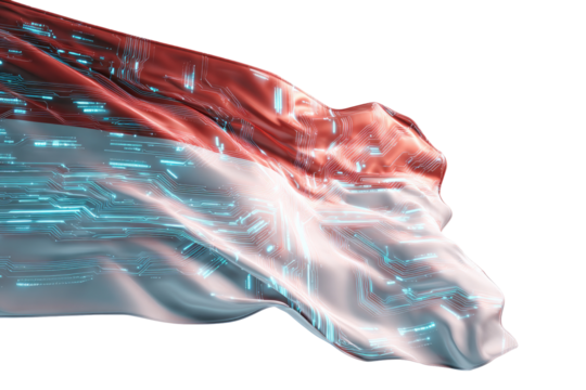 Digital flag, waving, technology