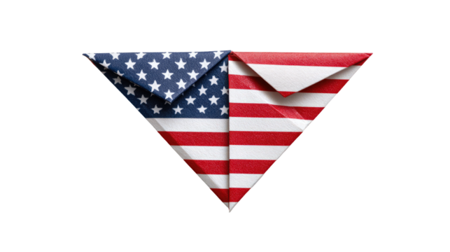 American flag origami triangle