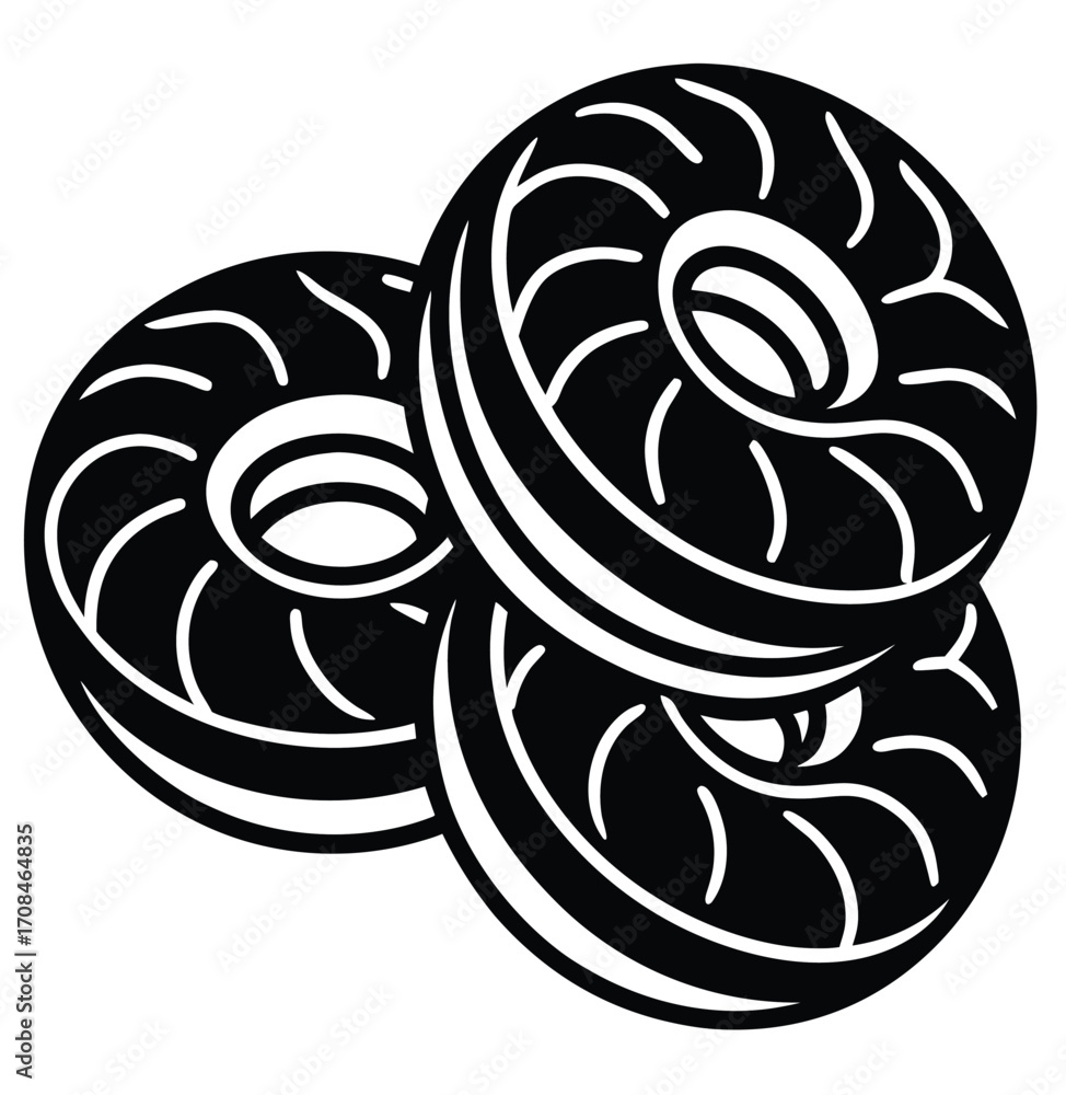 Poster vector illustration of a spiral swirl abstract background with snail and shell design elements