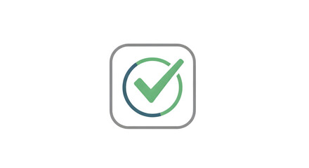 Green check mark inside a rounded square, isolated on transparent background