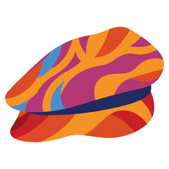 Abstract Silk Newsboy Cap Vector Illustration