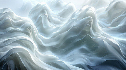 Obraz premium Abstract white textured landscape resembling clouds or terrain, studio lighting enhances depth and detail, clean backdrop for creative use
