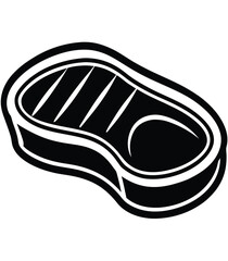 Vector illustration of a black and white snake and fish icon design