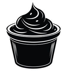 Isolated trash can vector icon showing a black garbage bin with a recycling symbol for waste disposal