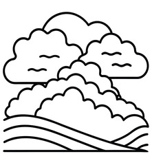 A cartoon cloud icon set illustration for web and weather concepts
