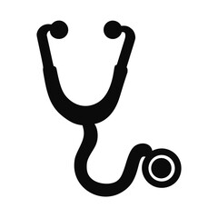 Simple vector graphic of a medical stethoscope, a professional symbol of healthcare, medicine, and the dedicated practice of patient care