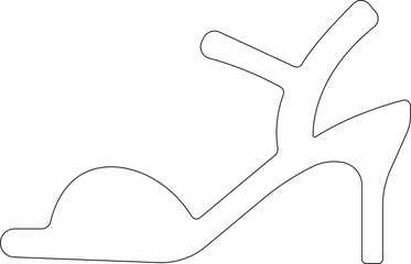 Obraz premium Ladies shoes icon.women's shoes footwear and elegant style and design trends.wedge heels sketch icon line art vector illustration.leather shoes heel icon black and white vector sign.