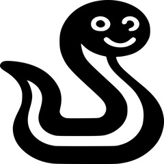 Fototapeta premium Playful Snake Icon: A stylized, smiling snake, presented in a minimalistic, flat design, ready to infuse any project with a touch of playful charm.