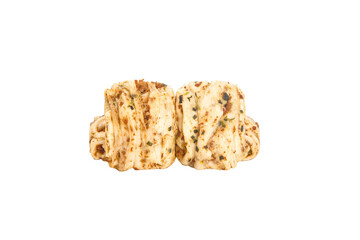 Steamed Spicy Pork Buns Asian Style Rolls on White Background