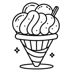 Ice cream icon with cone and cup illustration