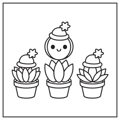 Potted Cuties Coloring Pages
