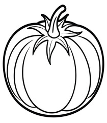 Hand drawn vector illustration of pumpkins and apples, isolated on a white background with autumn leaves