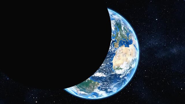 Lunar eclipse over earth from space ? celestial event in the cosmos
