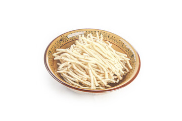 Fresh White Fishweed Root Vegetable in Bowl - Traditional Sichuan Chinese Cooking Ingredient