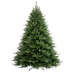 A realistic artificial christmas tree isolated on transparent background, ready for festive adornment