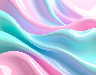 Obraz premium Abstract Pastel Swirls of Pink and Teal.