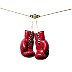 Champion's Legacy: Red Boxing Gloves and Belt Symbolizing Victory