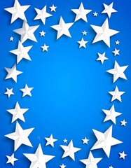 Obraz premium White stars on a blue background