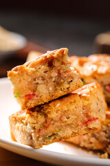 Traditional Chinese Mooncakes with Mixed Nuts and Fruits Filling for Mid-Autumn Festival Celebration