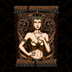 illustration of a Javanese bride on her first night