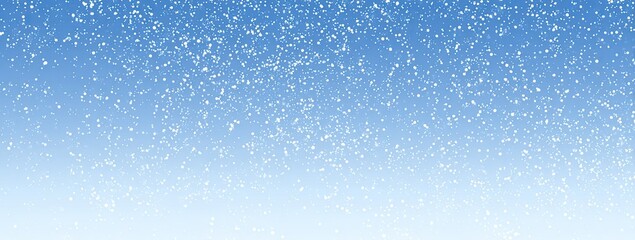 Fototapeta premium Light blue sky with falling snowflakes