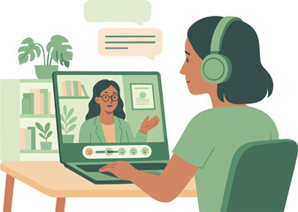 Teletherapy Session (Mental Health) Vector
