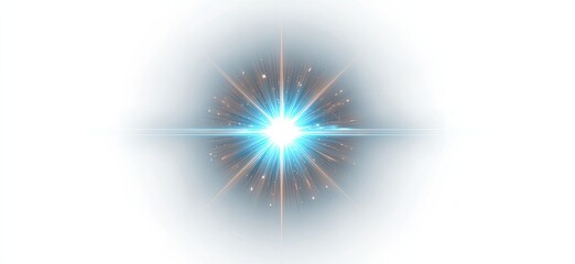 Bright, central light burst with radiating light rays